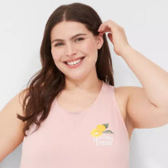 NWT Lane Bryant Cacique Tank & Short PJ Sleep Set Size 22 24 (3X) Lemon Fresh! - Picture 6 of 7